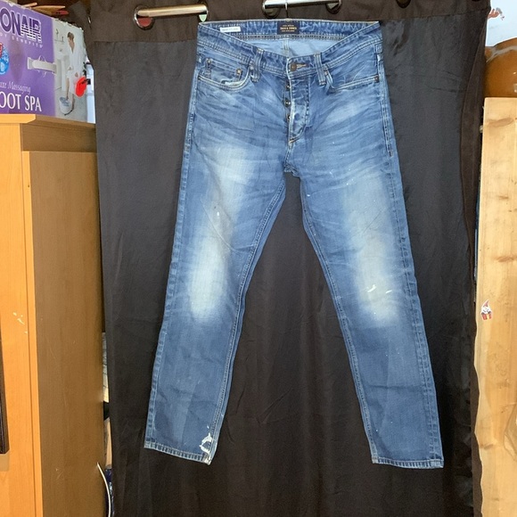 Jack & Jones Distressed Denim Slim Jeans “Mike” Design - Picture 7 of 12